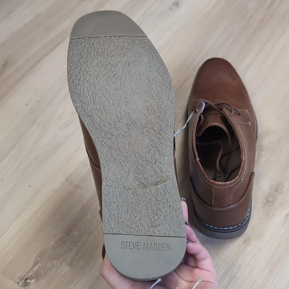 STEVE MADDEN Men's Short Chukka P-Symin Boots In Cognac